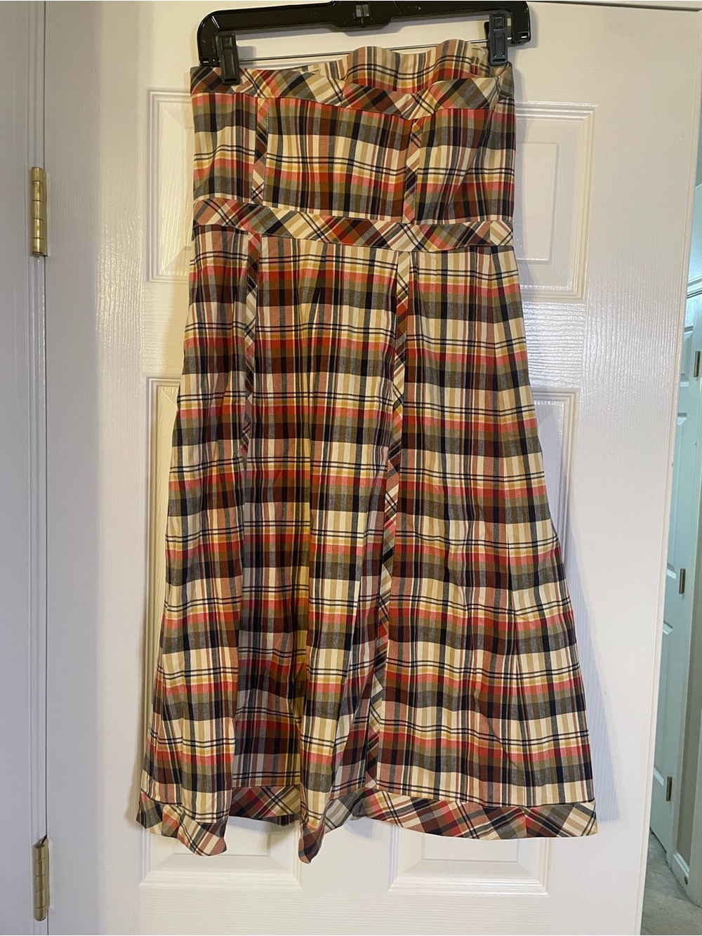 Harold's Y2K Strapless Plaid Multi-Color Sundress, Size 2, Cotton, Excellent!
